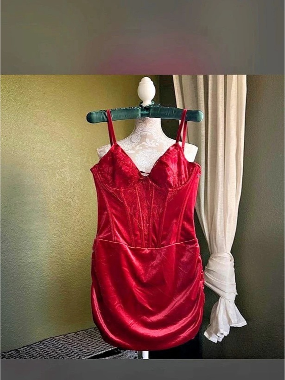 Savage x Fenty Mini Dress in Red Size Medium Like New